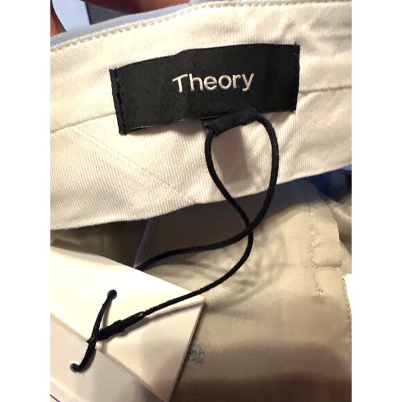 Theory Womens $245 Treeca 2 Slim-Fit Wool-Blend Cropped Pants Sky Blue UK14 US10 - Picture 5 of 11